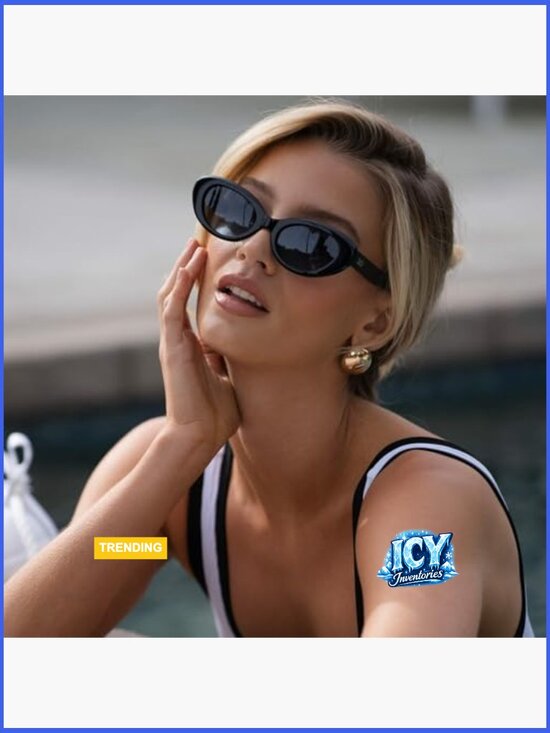 Polarized Cat-Eye Sunglasses, Acetate Frame, UV Protection, Oval Lenses main image 4